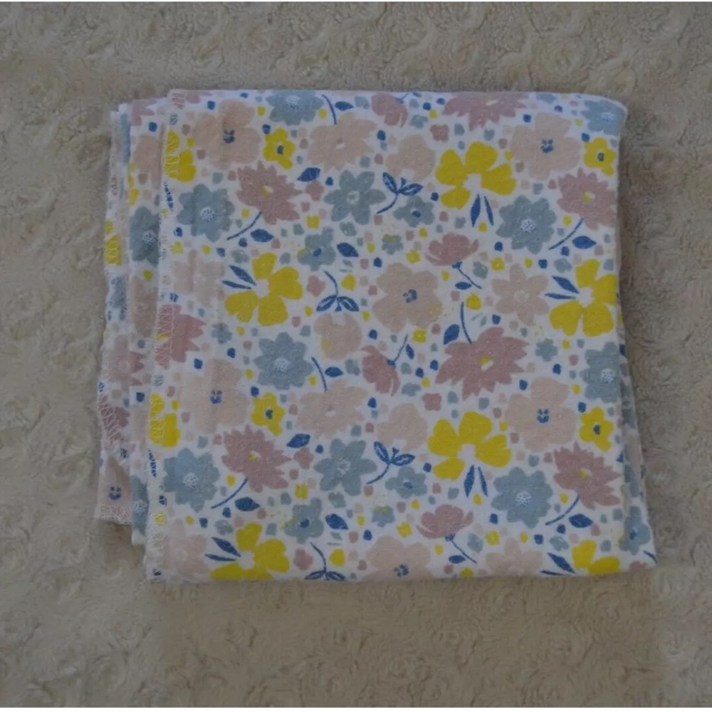 Child of Mine by Carter's Floral Baby Receiving Blanket Flannel Yellow Blue Pink